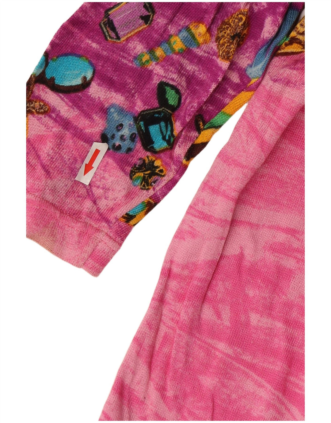 Le Bambole Womens Abstract Pattern Longline Cardigan Sweater IT 48 XL Pink