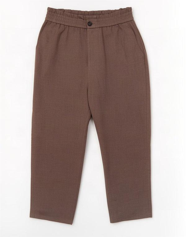 Zara Womens High Waist Tapered Cropped Trousers 2XL W34 L24 Grey