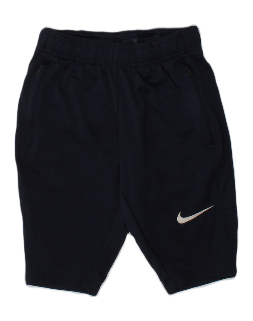 NIKE Boys Dri Fit Sport Shorts 7-8 Years XS Navy Blue Polyester | Vintage Nike | Thrift | Second-Hand Nike | Used Clothing | Messina Hembry 