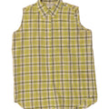 HENNES Womens Sleeveless Shirt EU 40 Medium Yellow Check Polyamide Vintage Hennes and Second-Hand Hennes from Messina Hembry 