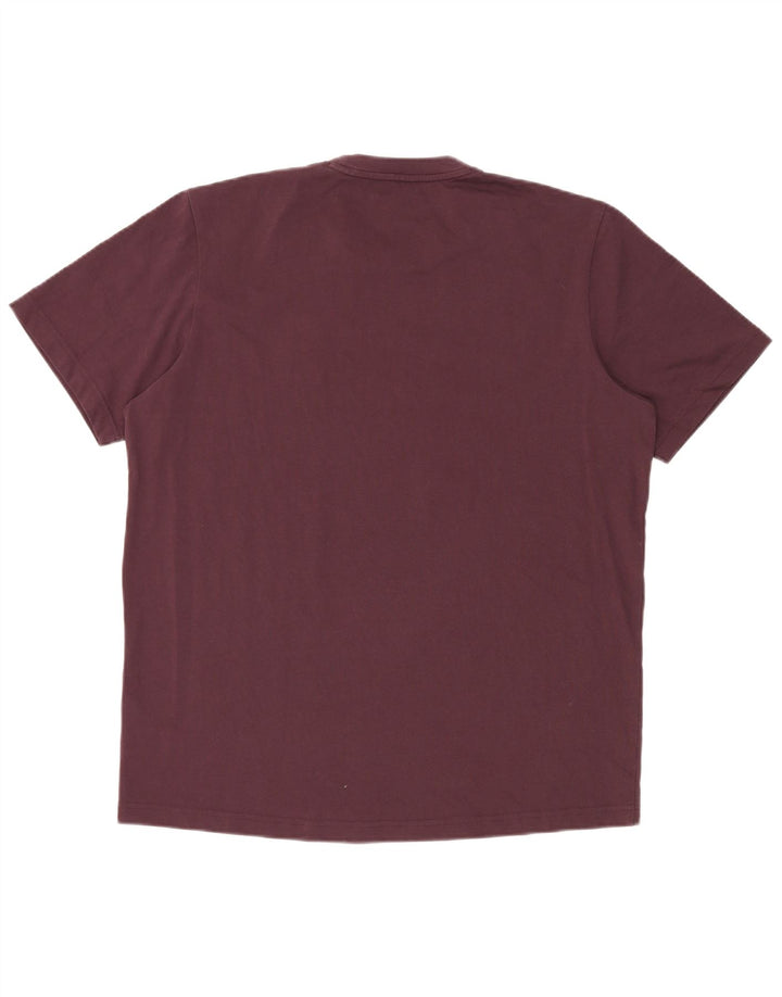 Adidas Mens Graphic T-Shirt Top Medium Burgundy Cotton