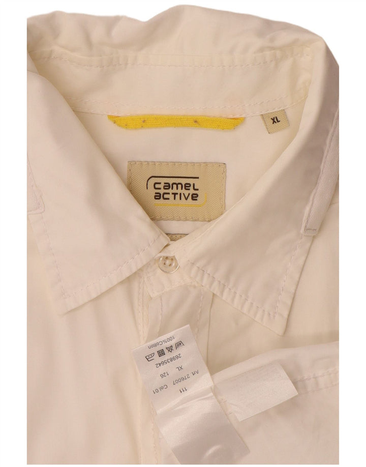 Camel Active Mens Short Sleeve Shirt XL White Cotton