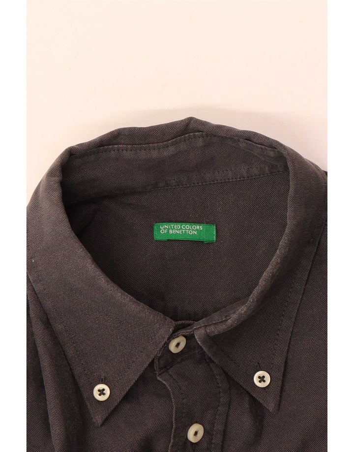 Benetton Mens Shirt Medium Grey