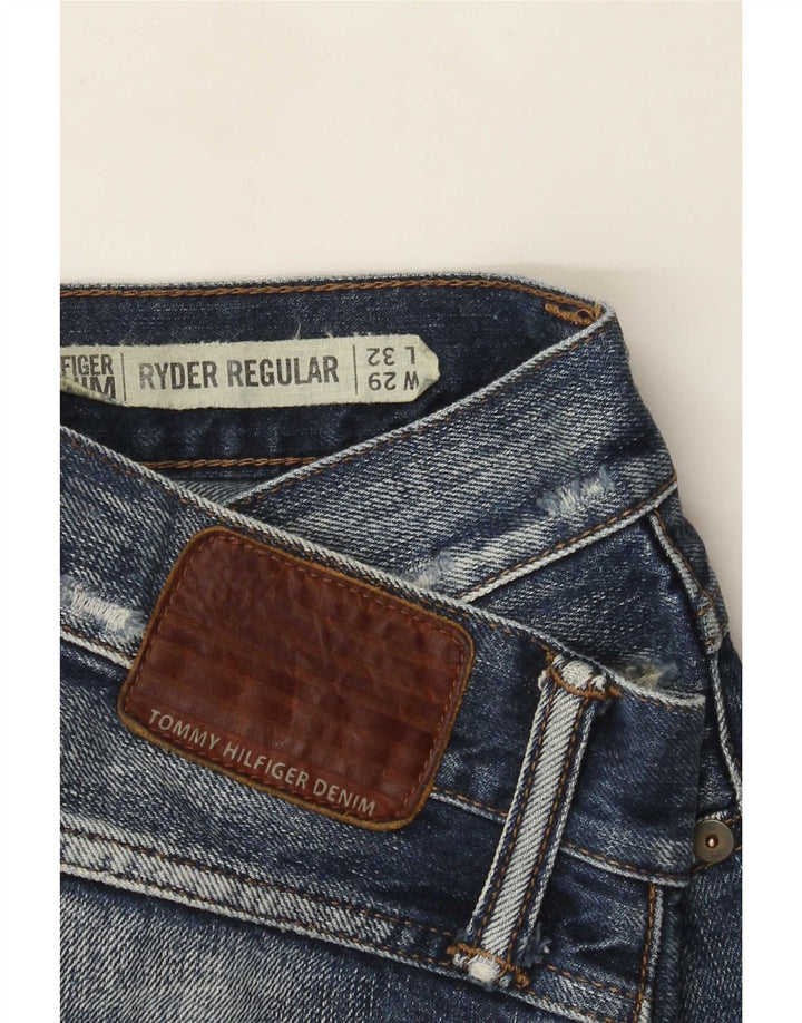 Tommy Hilfiger Womens Ryder Distressed Regular Straight Jeans W29 L32 Blue