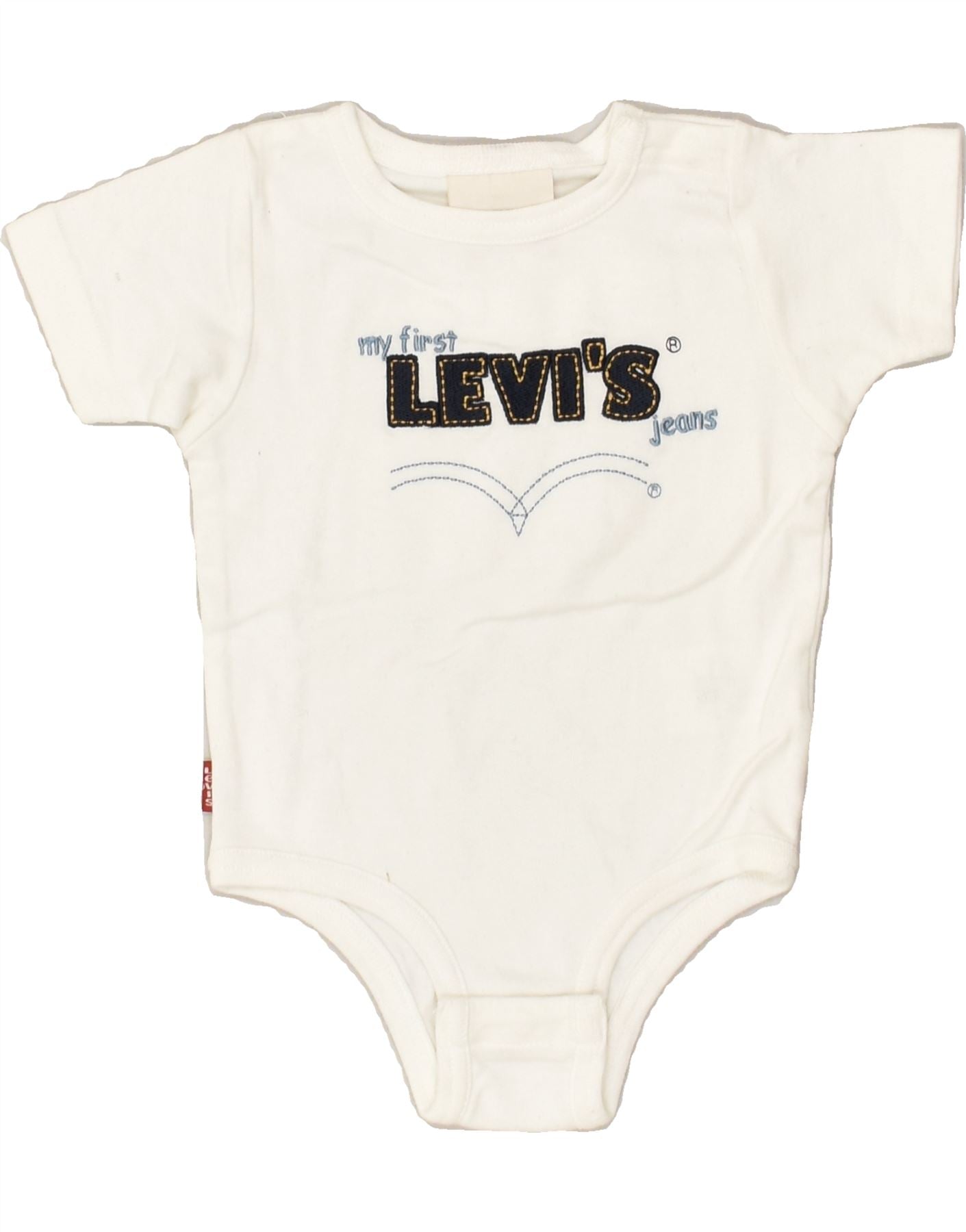 LEVI'S Baby Boys Graphic Bodysuit 3-6 Months White Cotton