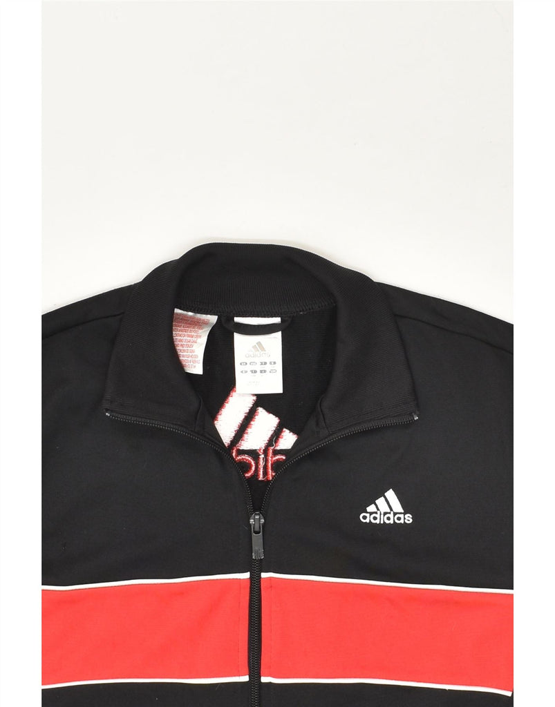 ADIDAS Boys Graphic Tracksuit Top Jacket 13-14 Years Black Colourblock | Vintage Adidas | Thrift | Second-Hand Adidas | Used Clothing | Messina Hembry 