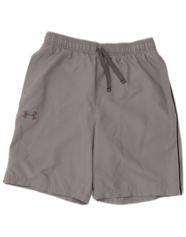 Under Armour Boys Heat Gear Graphic Sport Shorts 11-12 Years Large Grey