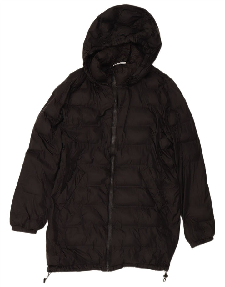 ZARA Womens Hooded Padded Coat UK 16 Large Black Polyester