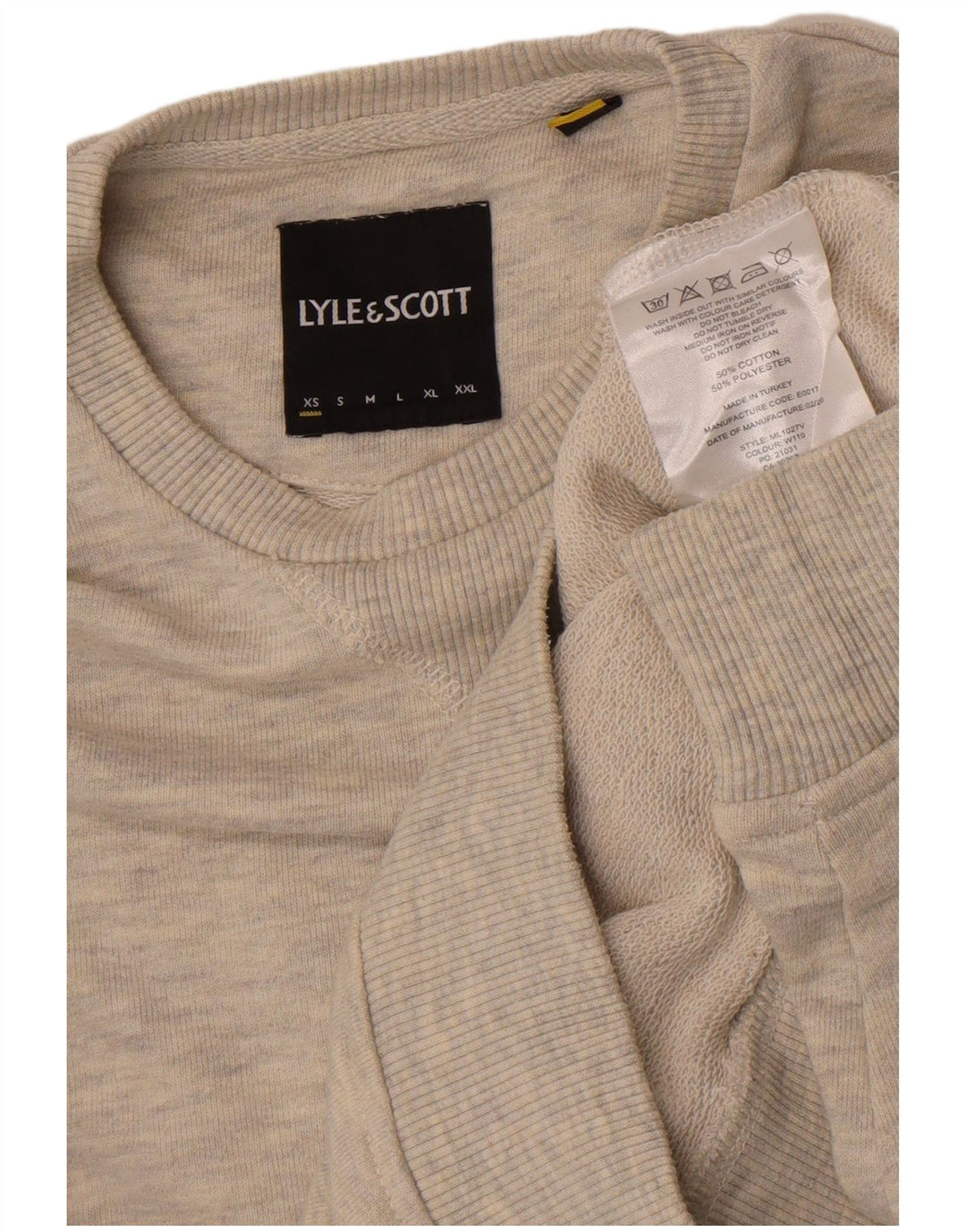 Lyle & Scott Mens Sweatshirt Jumper XS Grey Flecked Cotton