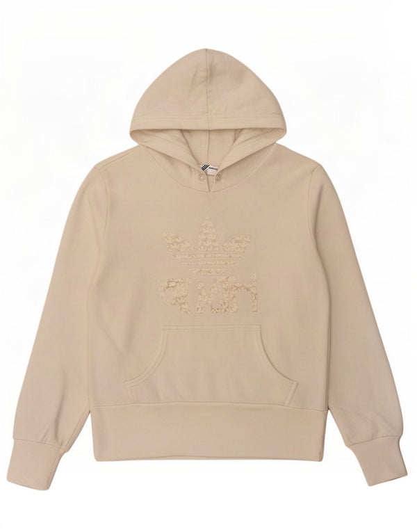 Adidas Womens Graphic Hoodie Jumper IT 38 XS White Cotton