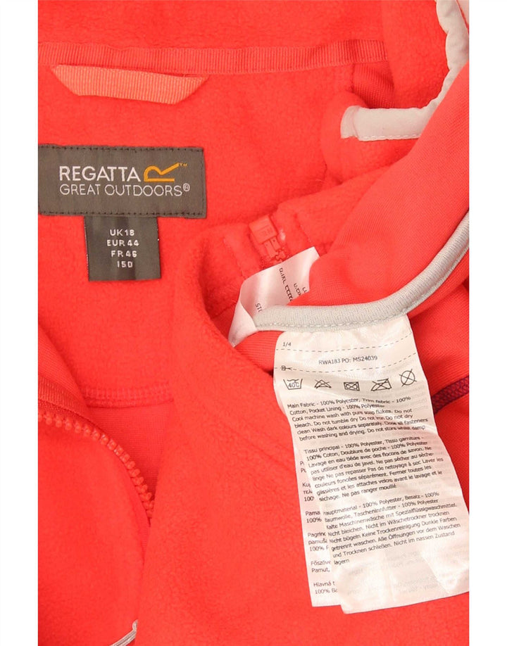Regatta Womens Fleece Tracksuit Top Jacket UK 18 XL Red Polyester