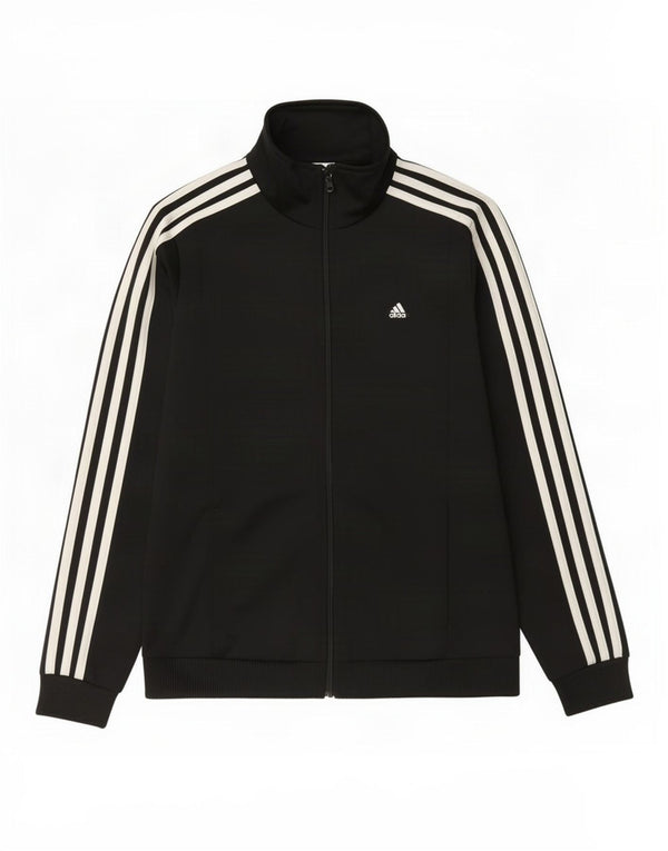 Adidas Womens Tracksuit Top Jacket UK 8/10 Small Black Polyester