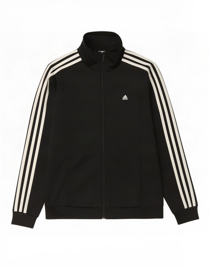 Adidas Womens Tracksuit Top Jacket UK 8/10 Small Black Polyester