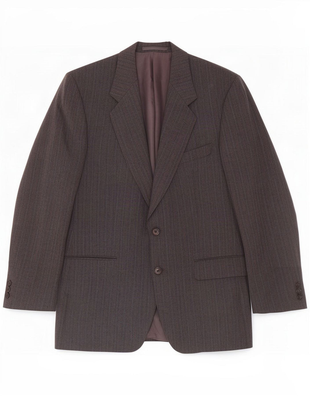St Michael Mens 2 Button Blazer Jacket UK 40 Large Grey Pinstripe Polyester