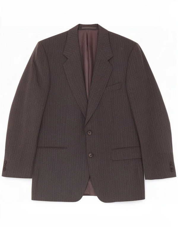 St Michael Mens 2 Button Blazer Jacket UK 40 Large Grey Pinstripe Polyester