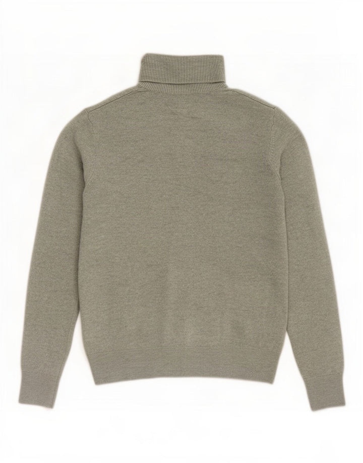 Marks & Spencer Womens Roll Neck Jumper Sweater UK 6 XS Green Polyester