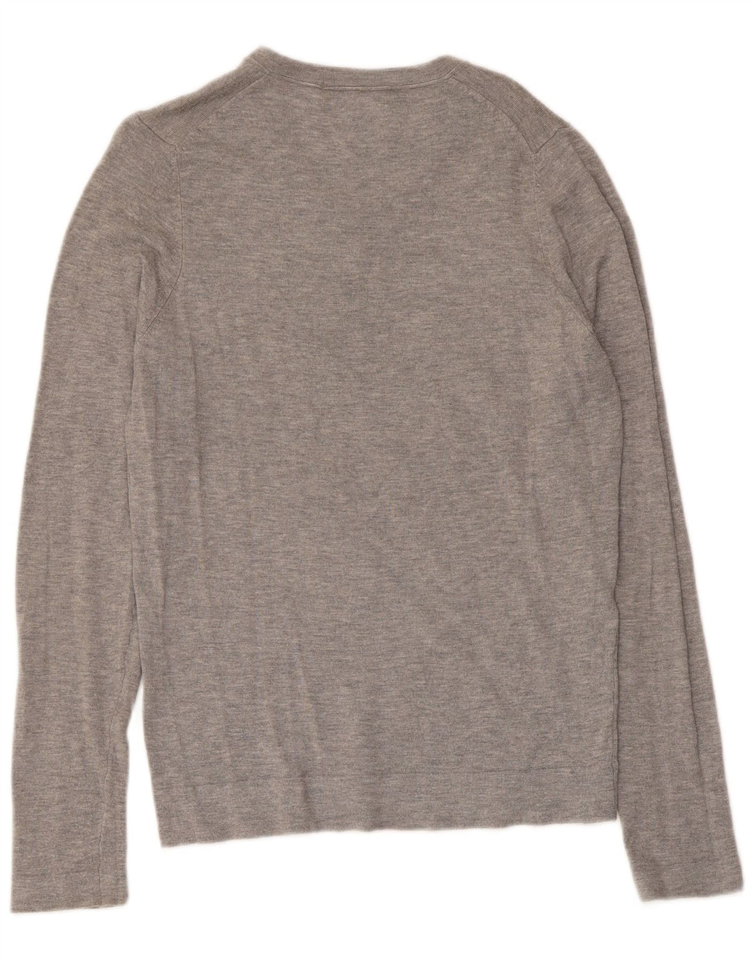 Zara Mens V-Neck Jumper Sweater Small Grey