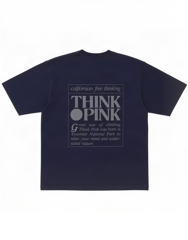 Think Pink Mens Graphic T-Shirt Top Medium Navy Blue