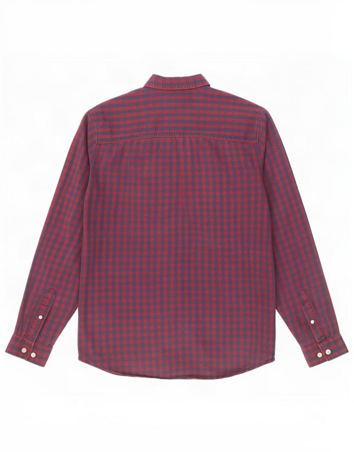 Jack & Jones Mens Shirt Medium Red Gingham Cotton