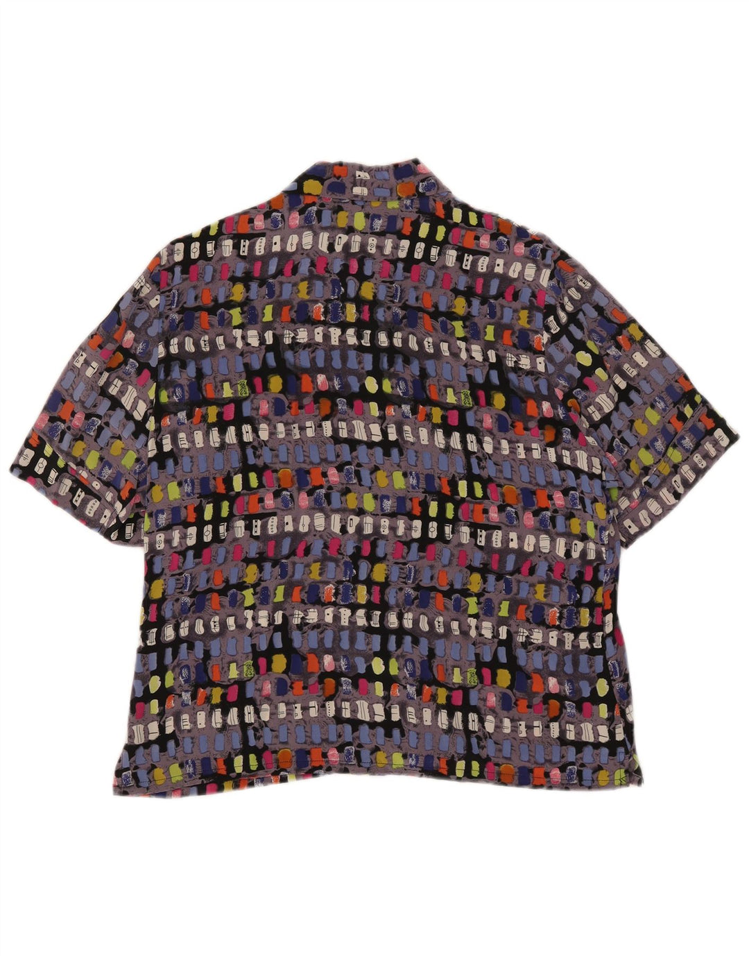 cherie Womens Short Sleeve Shirt Blouse IT 46 Large Multicoloured Geometric
