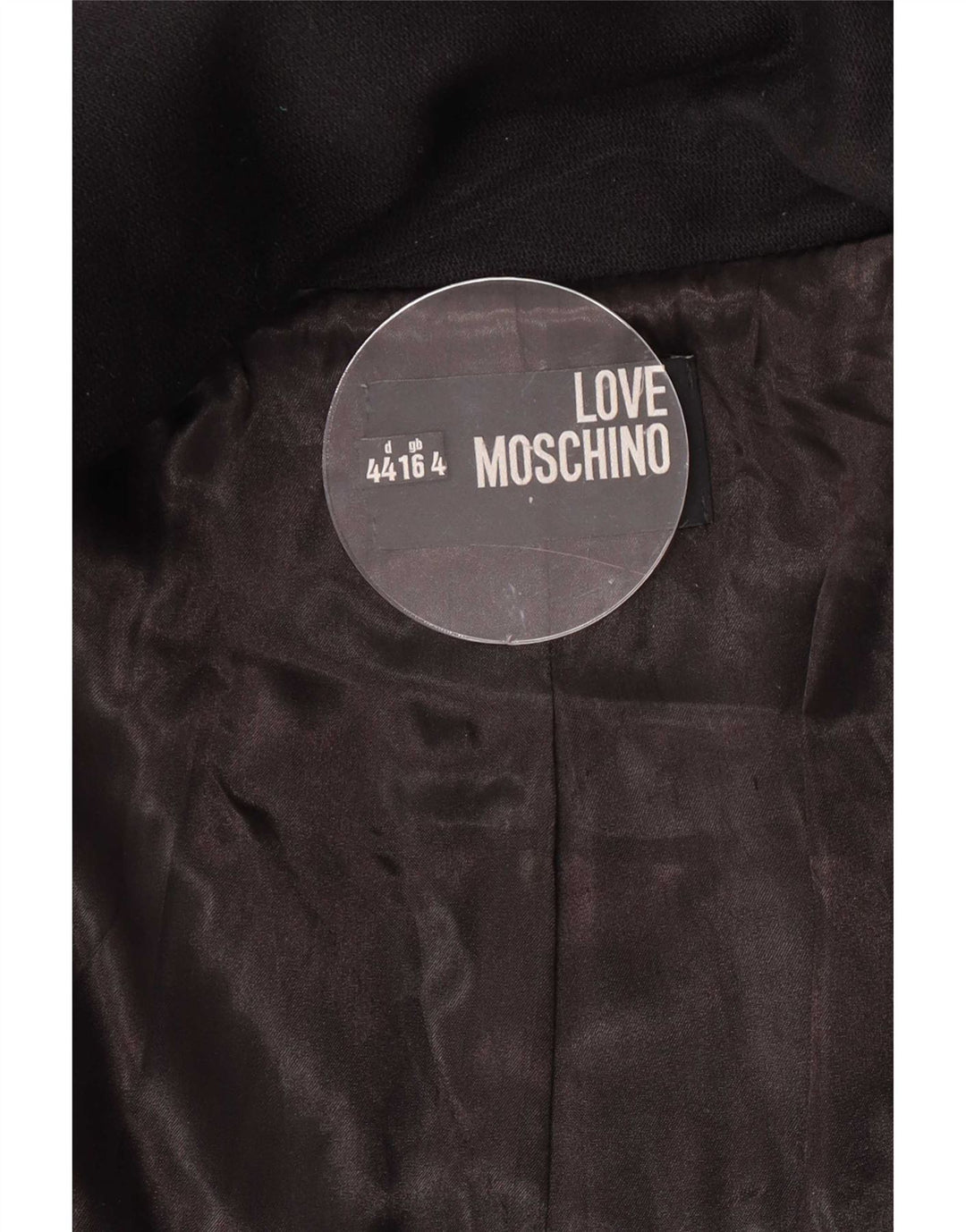 Moschino Womens Overcoat UK 16 Large Black