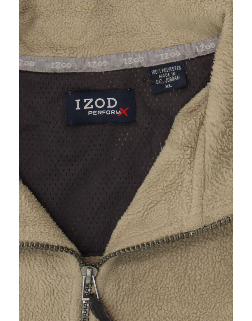 IZOD Mens Zip Neck Fleece Jumper XL Beige Fair Isle Aztec Vintage Izod and Second-Hand Izod from Messina Hembry 
