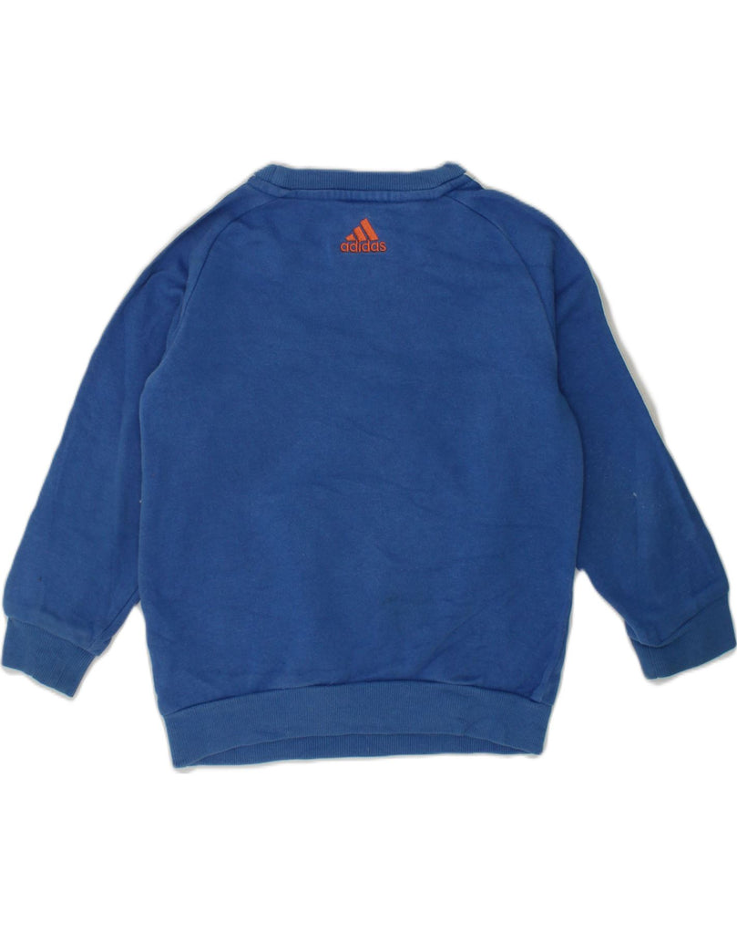 ADIDAS Boys Graphic Sweatshirt Jumper 2-3 Years Blue Cotton | Vintage Adidas | Thrift | Second-Hand Adidas | Used Clothing | Messina Hembry 