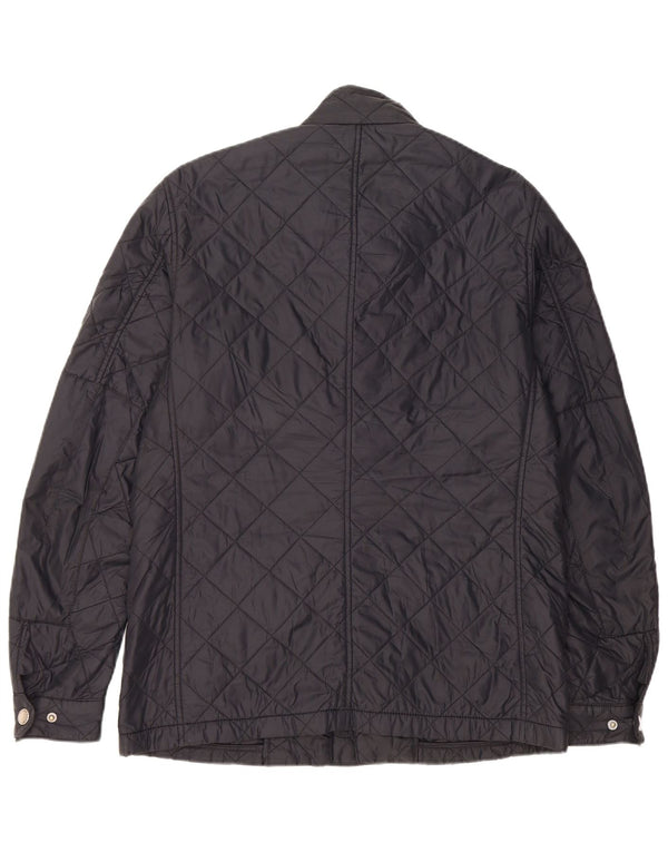 Barbour Mens Quilted Jacket UK 38 Medium Navy Blue Polyamide