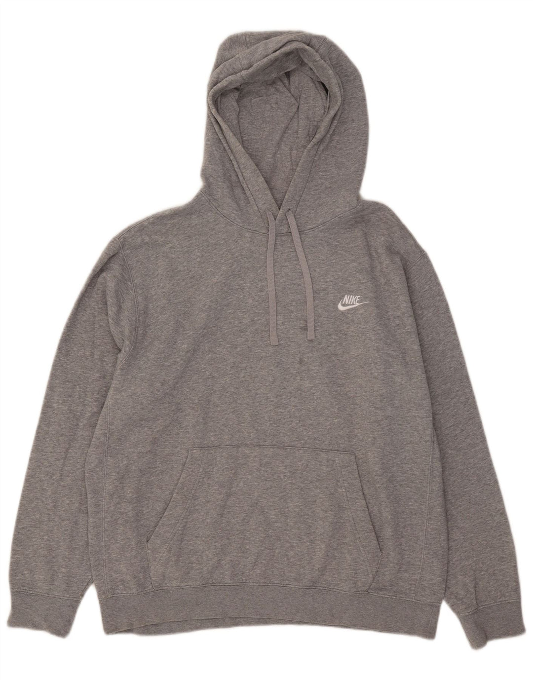 Nike Mens Hoodie Jumper Large Grey Flecked Cotton