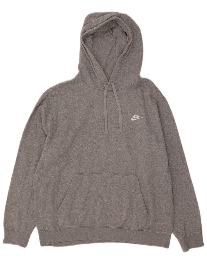 Nike Mens Hoodie Jumper Large Grey Flecked Cotton