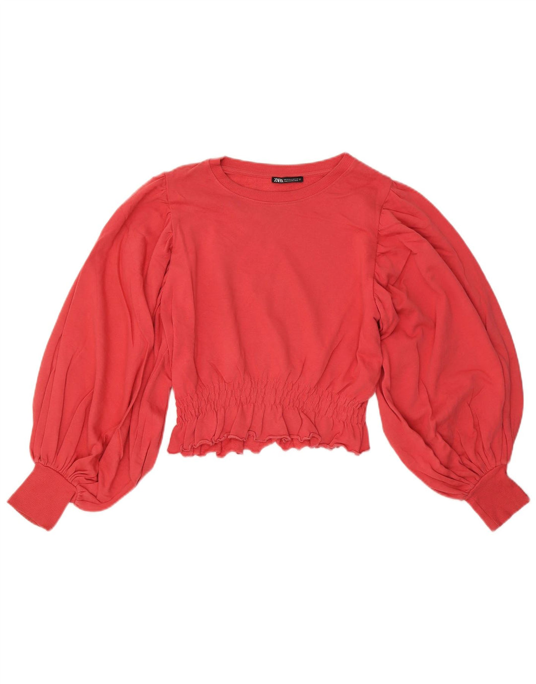 ZARA Womens Crop Sweatshirt Jumper UK 14 Medium Red