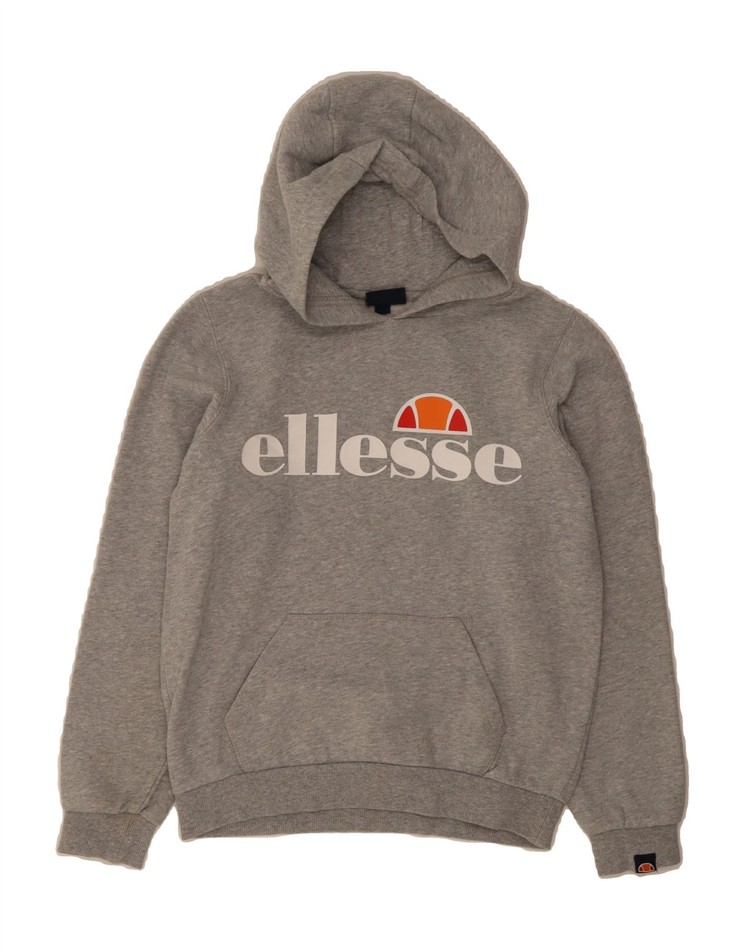 ELLESSE Girls Graphic Hoodie Jumper 12-13 Years Grey Cotton Vintage Ellesse and Second-Hand Ellesse from Messina Hembry 