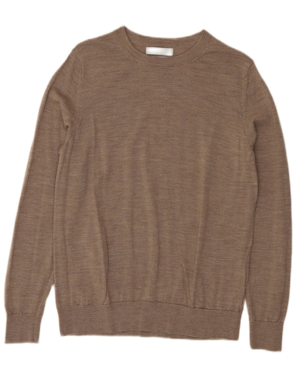 Marks & Spencer Womens Boat Neck Jumper Sweater UK 16 Large Brown Flecked