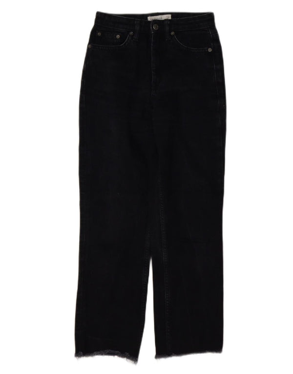 Topshop Womens Straight Jeans W25 L26 Black Cotton