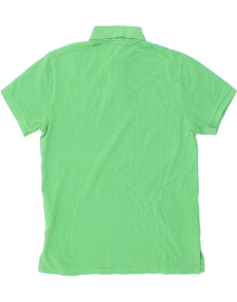 POLO RALPH LAUREN Mens Custom Fit Polo Shirt Medium Green Cotton | Vintage Polo Ralph Lauren | Thrift | Second-Hand Polo Ralph Lauren | Used Clothing | Messina Hembry 