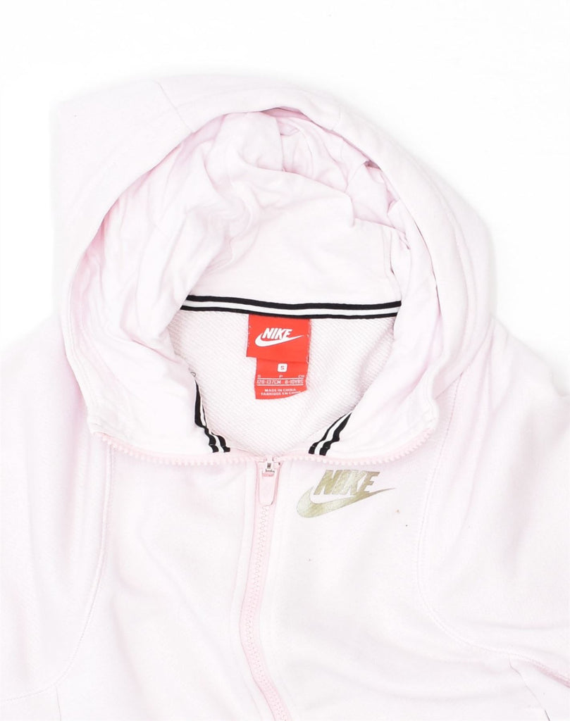 NIKE Womens Zip Hoodie Sweater UK 10 Small Pink Cotton | Vintage Nike | Thrift | Second-Hand Nike | Used Clothing | Messina Hembry 