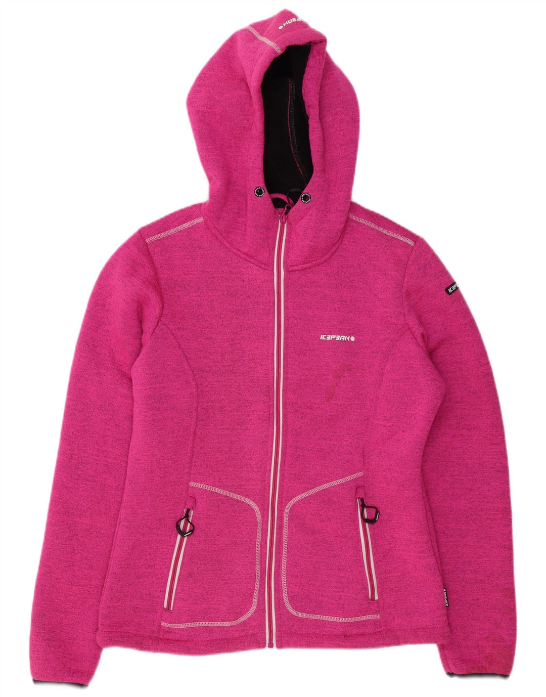 Icepeak Womens Zip Hoodie Sweater IT 48 XL Pink Flecked Polyester