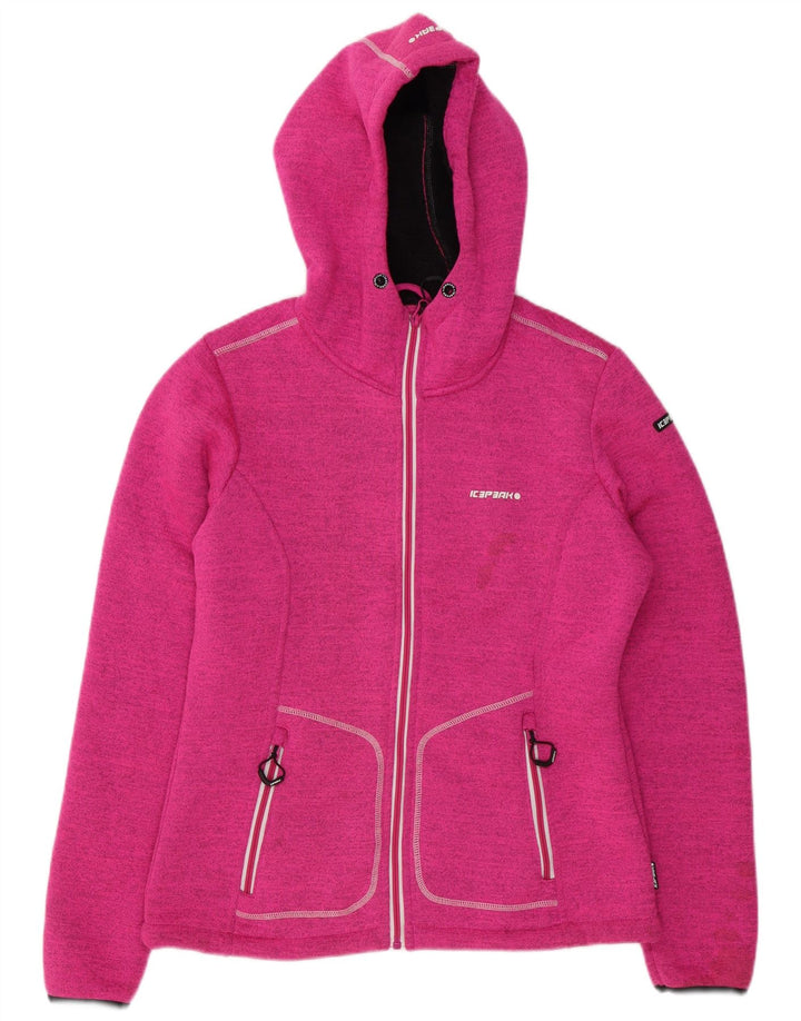 Icepeak Womens Zip Hoodie Sweater IT 48 XL Pink Flecked Polyester