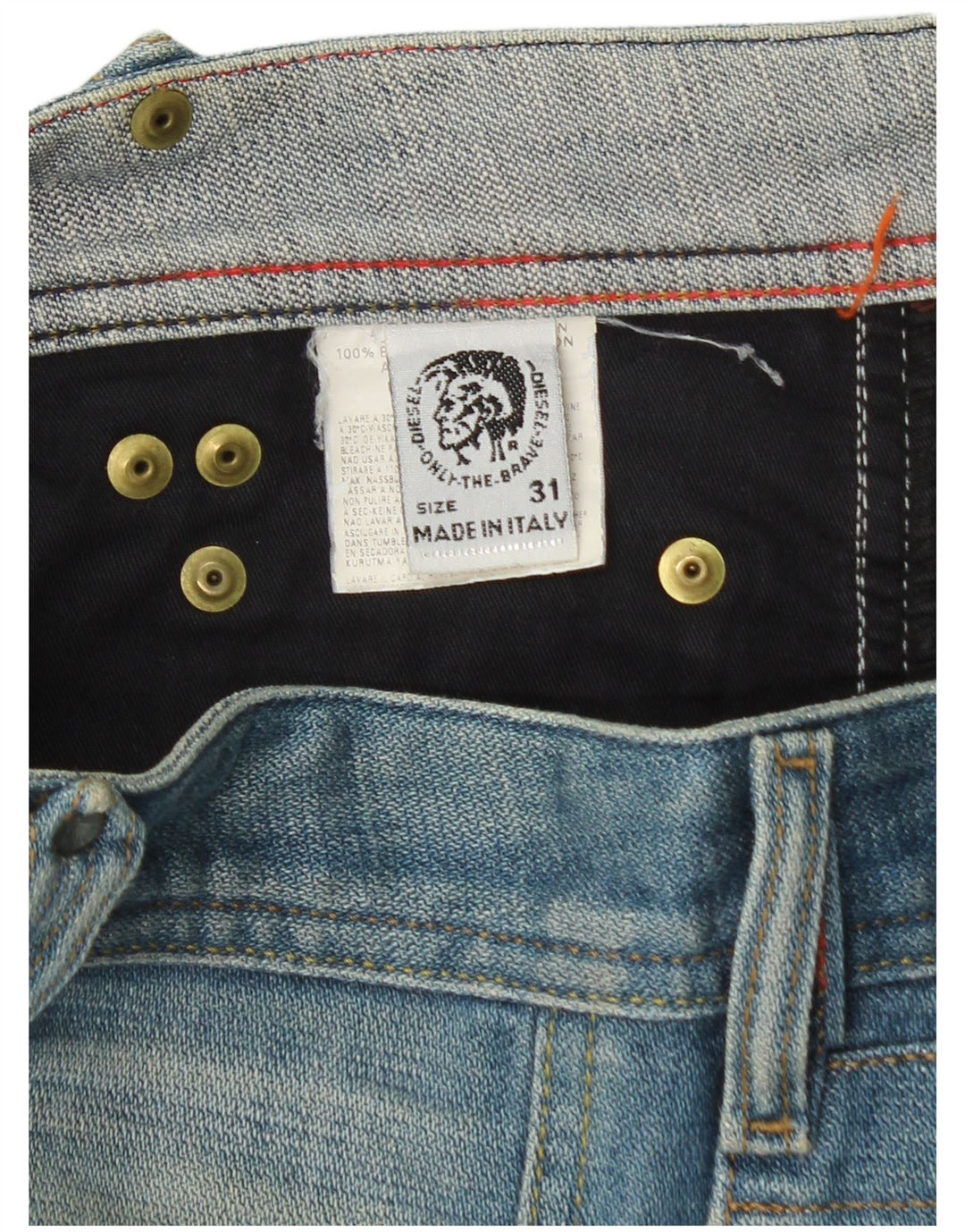 Diesel Mens Straight Jeans W31 L32 Blue Cotton