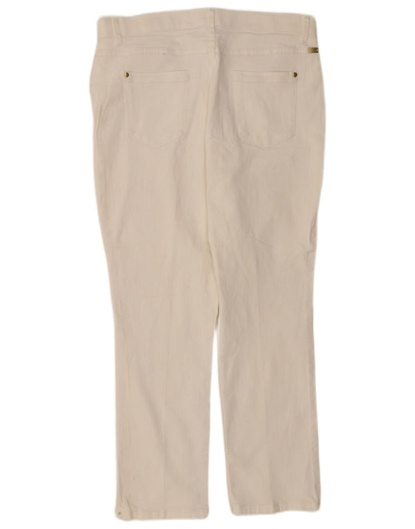 Marks & Spencer Womens Tapered Casual Trousers UK 14 Large W34 L27 White