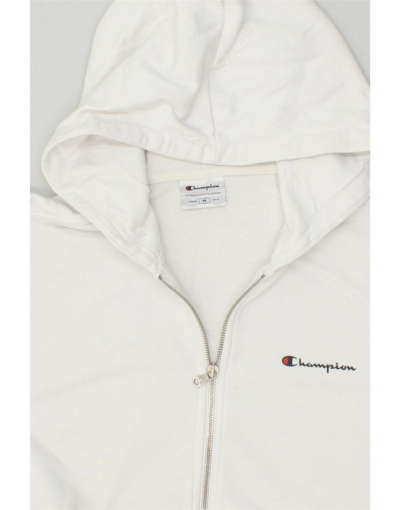 CHAMPION Mens Zip Hoodie Sweater Medium White | Vintage Champion | Thrift | Second-Hand Champion | Used Clothing | Messina Hembry 