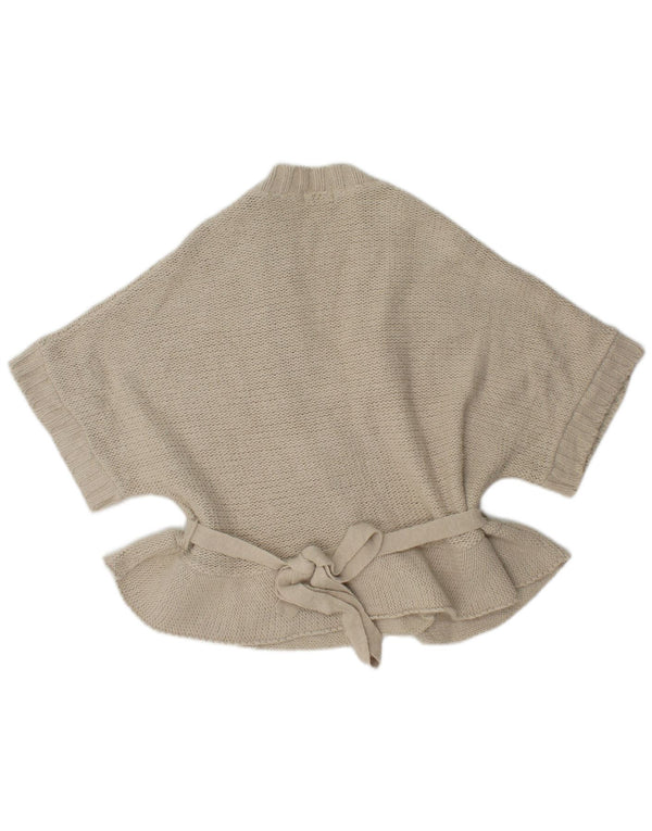 Topshop Womens Short Sleeve Wrap Cardigan Sweater UK 12 Medium Grey Acrylic