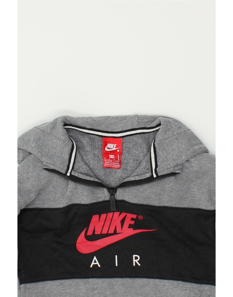 NIKE Boys Air Graphic Zip Neck Hoodie Jumper 5-6 Years Medium Grey | Vintage Nike | Thrift | Second-Hand Nike | Used Clothing | Messina Hembry 