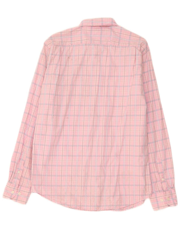 Gas Mens Shirt Large Pink Check Cotton