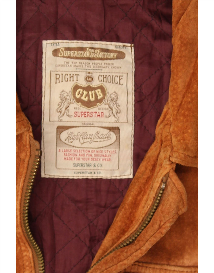 Vintage Mens Suede Windbreaker Jacket UK 38 Medium Brown