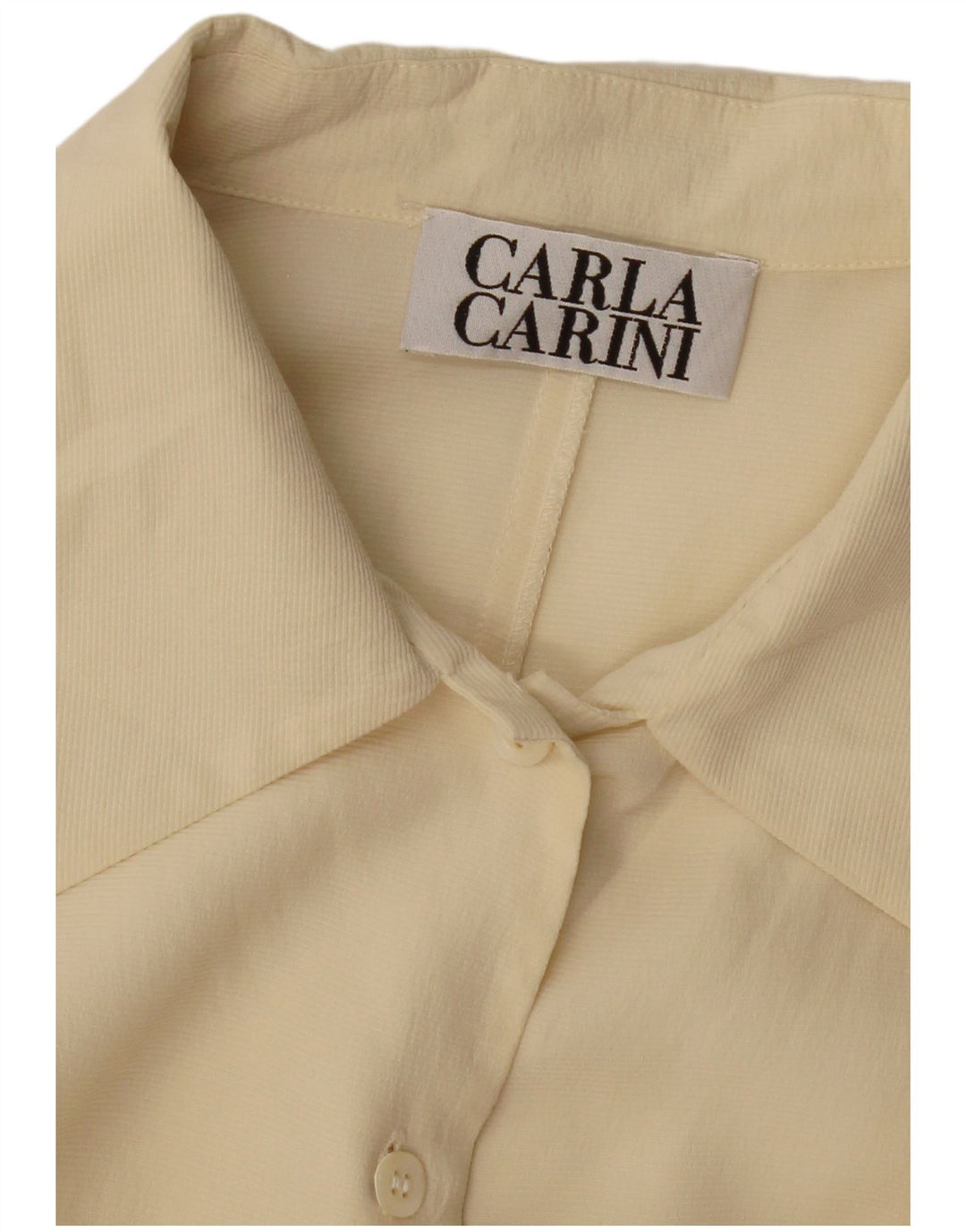 CARLA CARINI Womens Shirt Blouse UK 14 Medium Beige