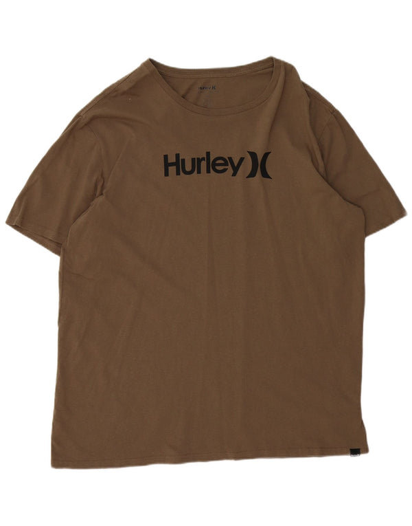 Hurley Mens Graphic T-Shirt Top XL Khaki Cotton