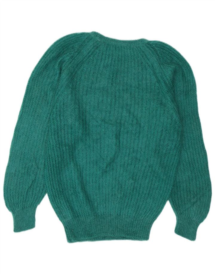 Vintage Womens Boat Neck Jumper Sweater UK 14 Medium Blue