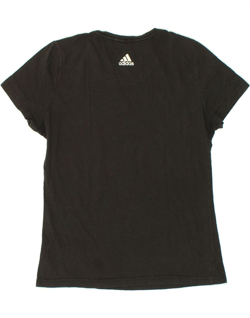 ADIDAS Womens Graphic T-Shirt Top UK 16 Large Black Vintage Adidas and Second-Hand Adidas from Messina Hembry 