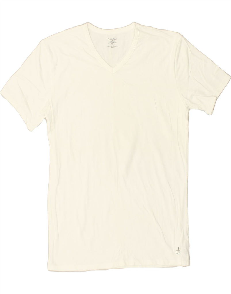 CALVIN KLEIN Mens T-Shirt Top Medium White Cotton | Vintage Calvin Klein | Thrift | Second-Hand Calvin Klein | Used Clothing | Messina Hembry 